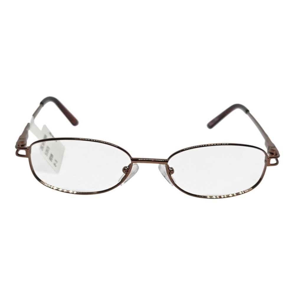 Christie Brinkley Oval Reading Glasses Brown Metal Frame 49-16‎ New